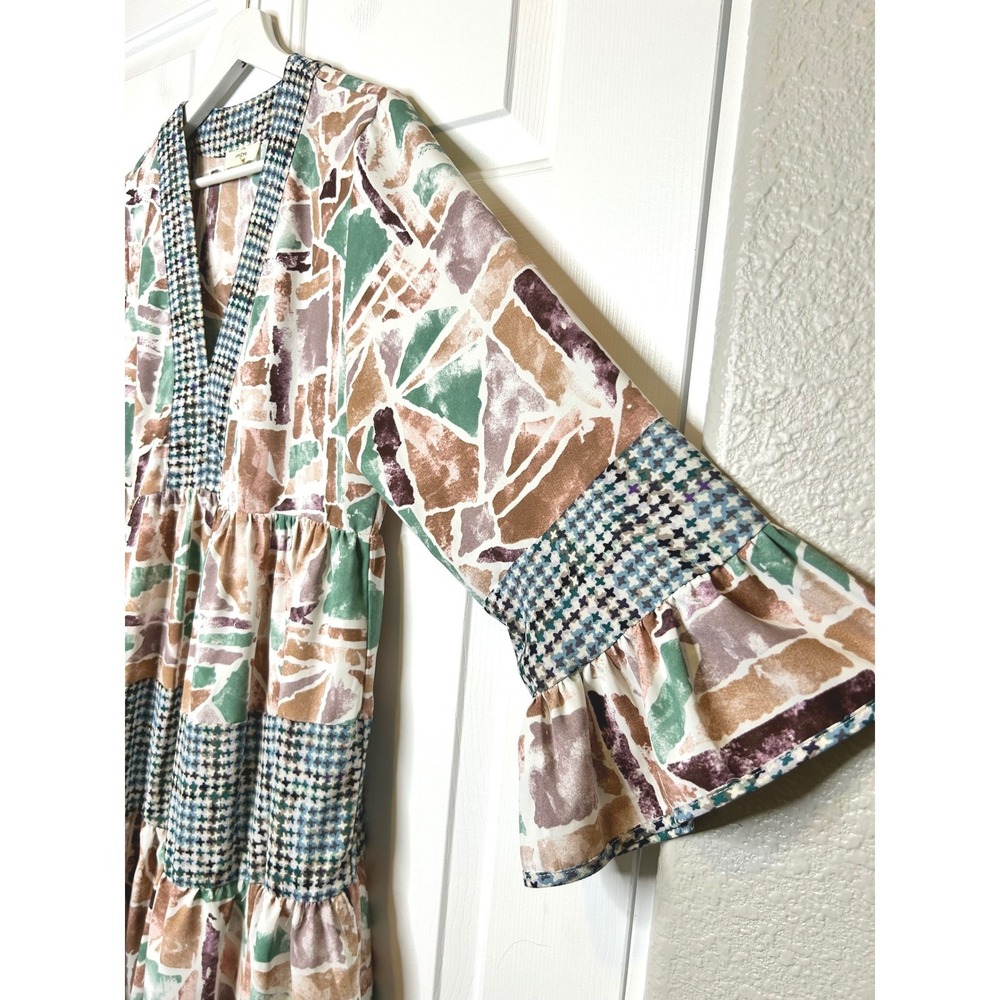 Entro Floral Flutter Sleeve Mini Dress M - Picture 2 of 6